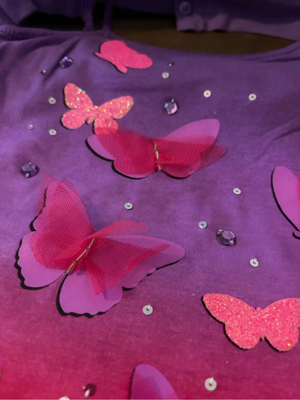 NWOT Justice Purple and Pink Butterfly Cami Top